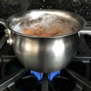 Boiling eggs.