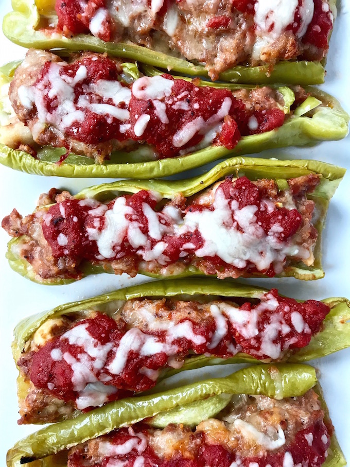 Stuffed Peppers with Sausage and Mozzarella