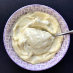 Fresh homemade mayonnaise in a bowl.