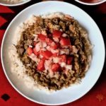 Lentils with Rice and Tomato Onion Dressing - The Genetic Chef