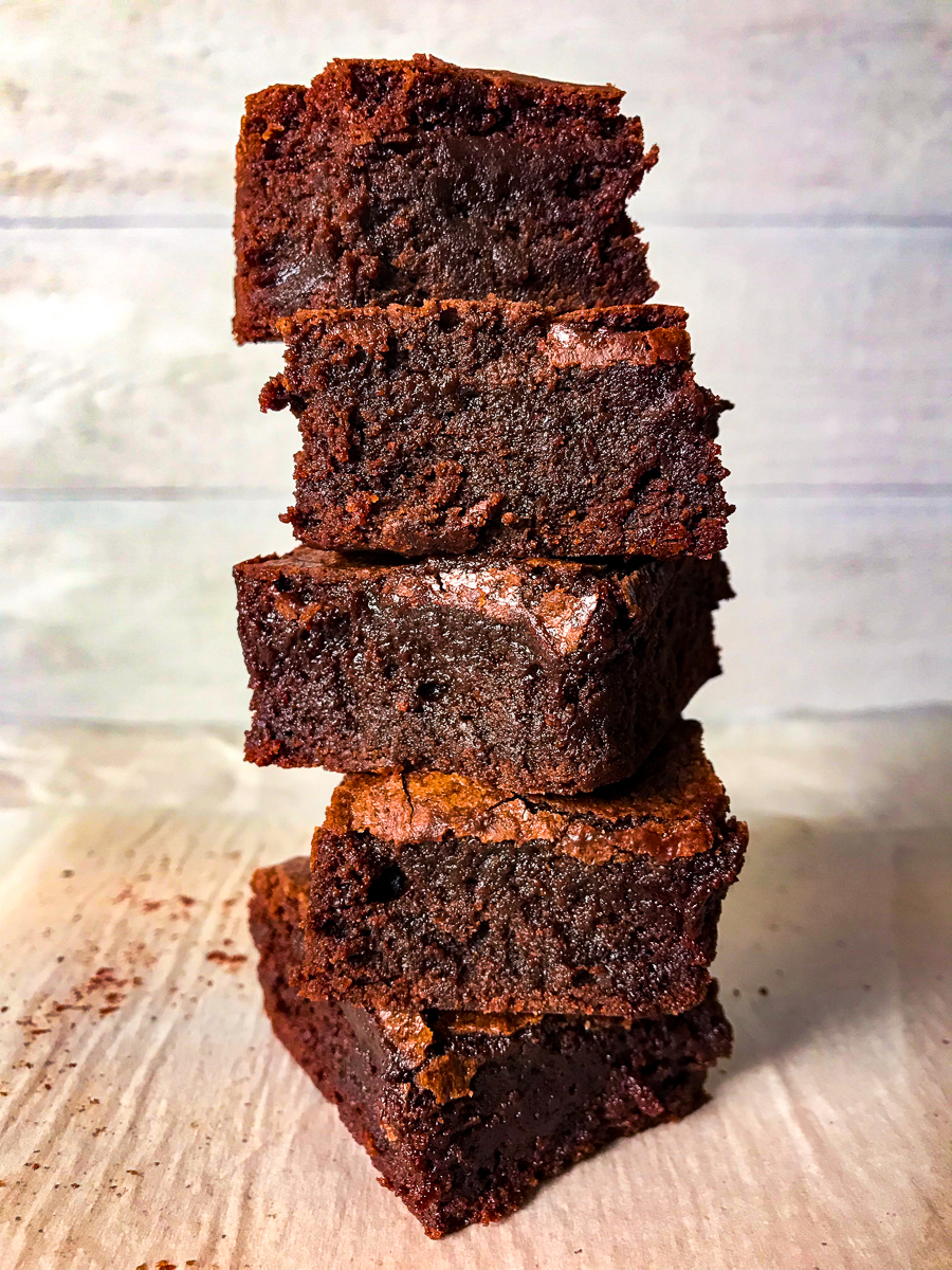 A stack of brownies.