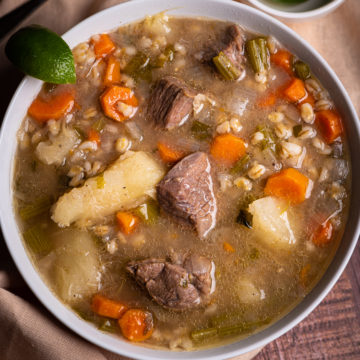 Thick Hearty Beef Barley Soup - The Genetic Chef