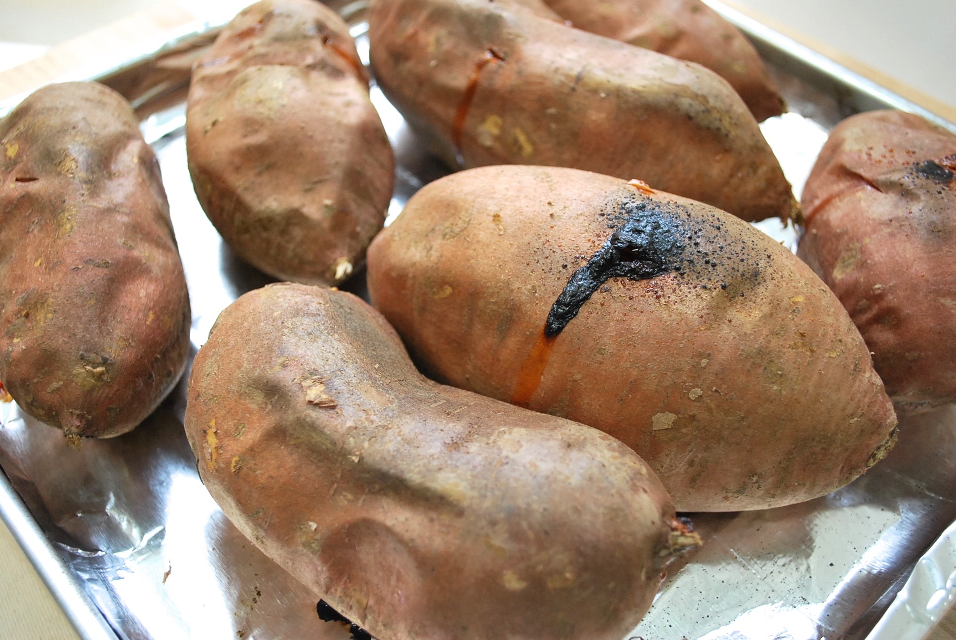 Roasted sweet potatoes.