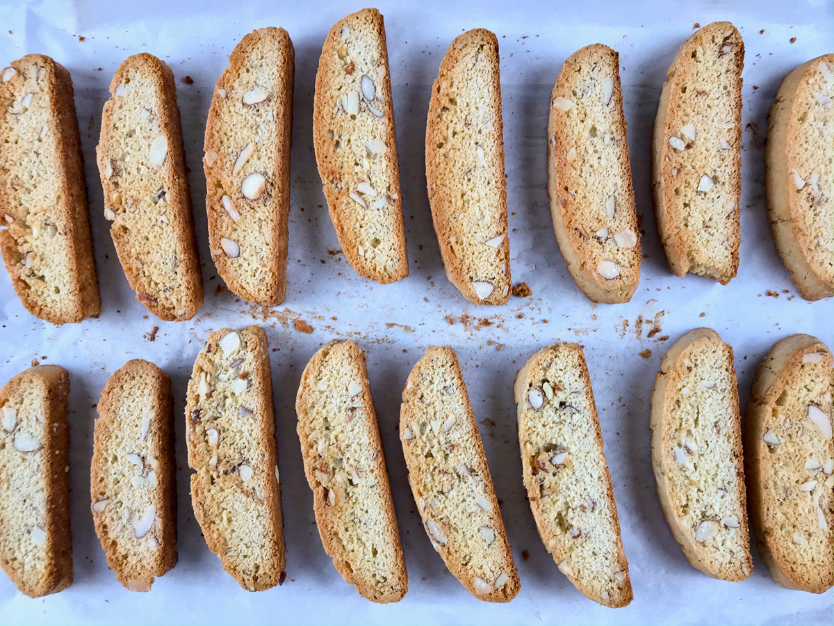 Biscotti after being baked twice.