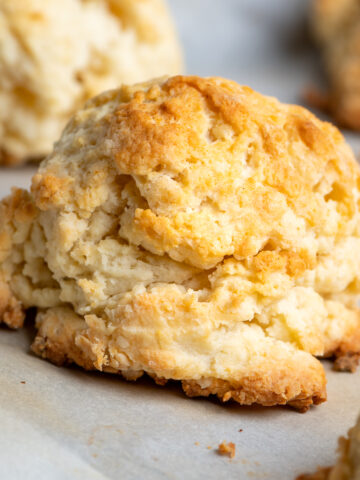 A baked sour cream drop biscuit.