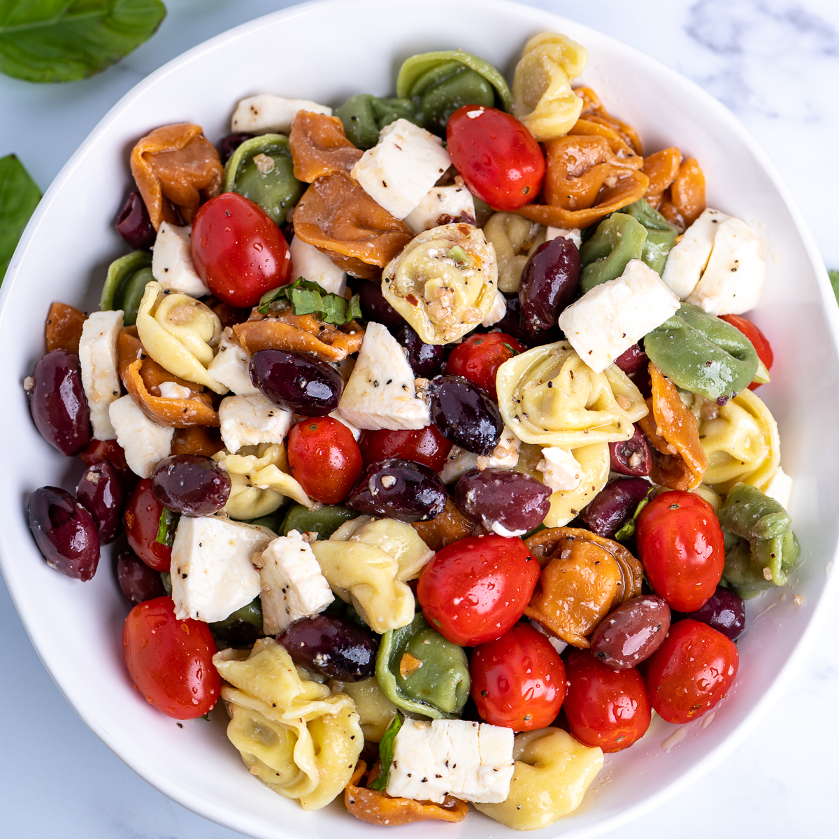 Easy Tri-color Cheese Tortellini Pasta Salad - The Genetic Chef